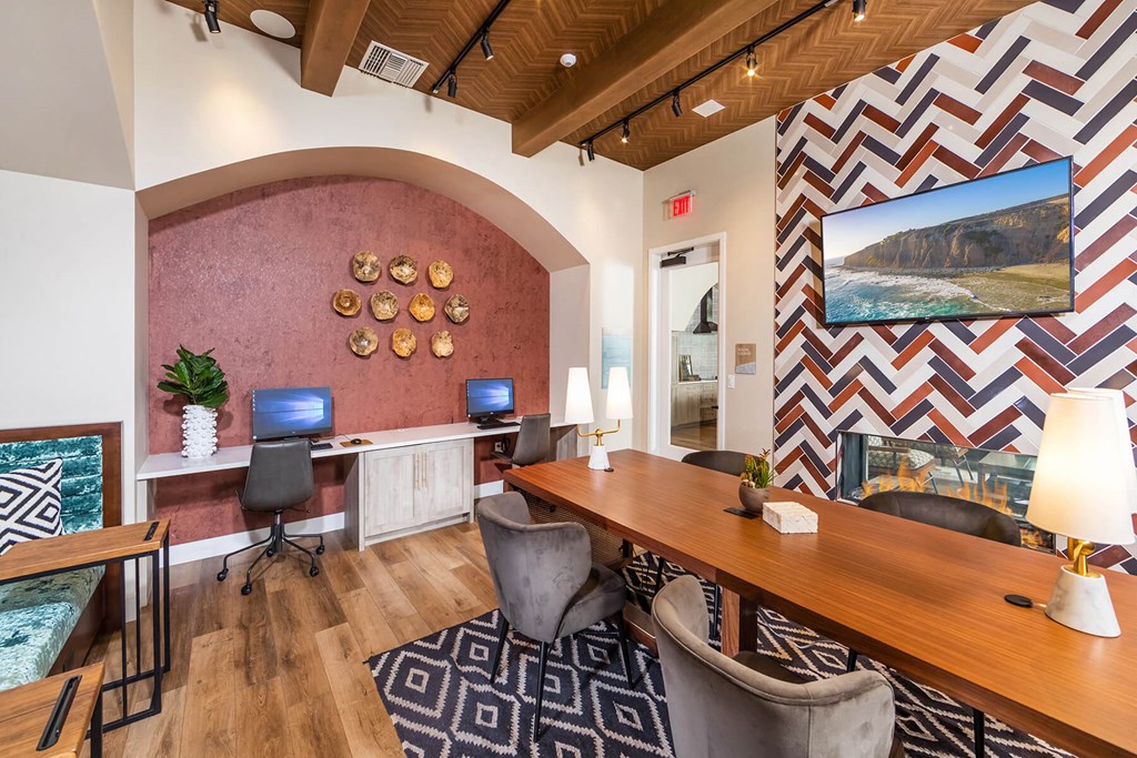 Co Working Lounge at The Seaton Apartments in San Diego CA
