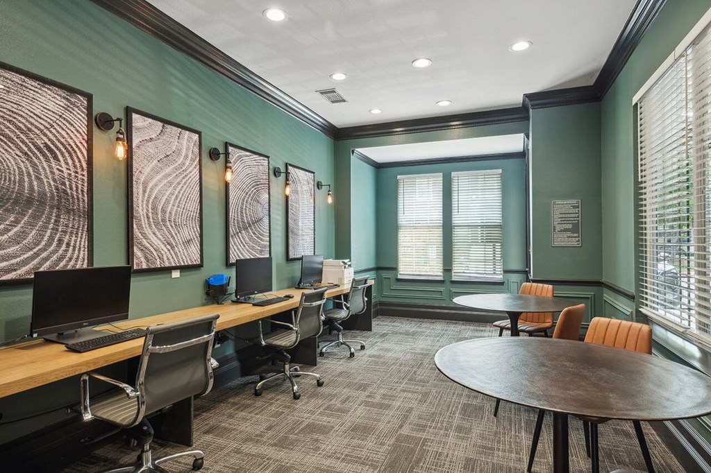 Co working lounge at Cypress View Villa Apartments in Weatherford TX