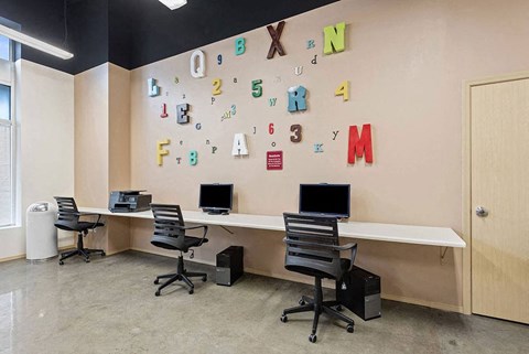 Computer center at Cedar Park Apartments in Seattle WA