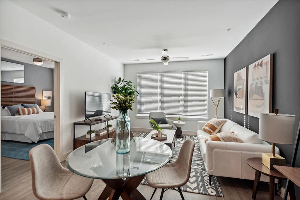 Cool Gloss Design Package Living Room at The Quill Apartments in Milford, MA