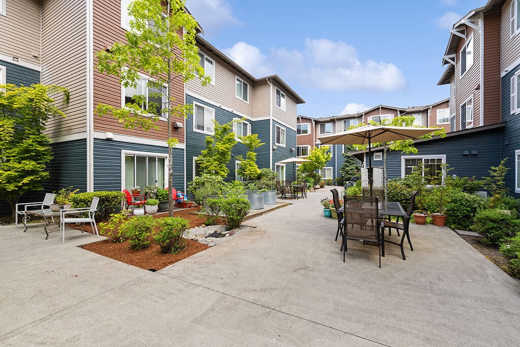Courtyard Apartments at Ballinger Court Senior Apartments in Edmonds, WA