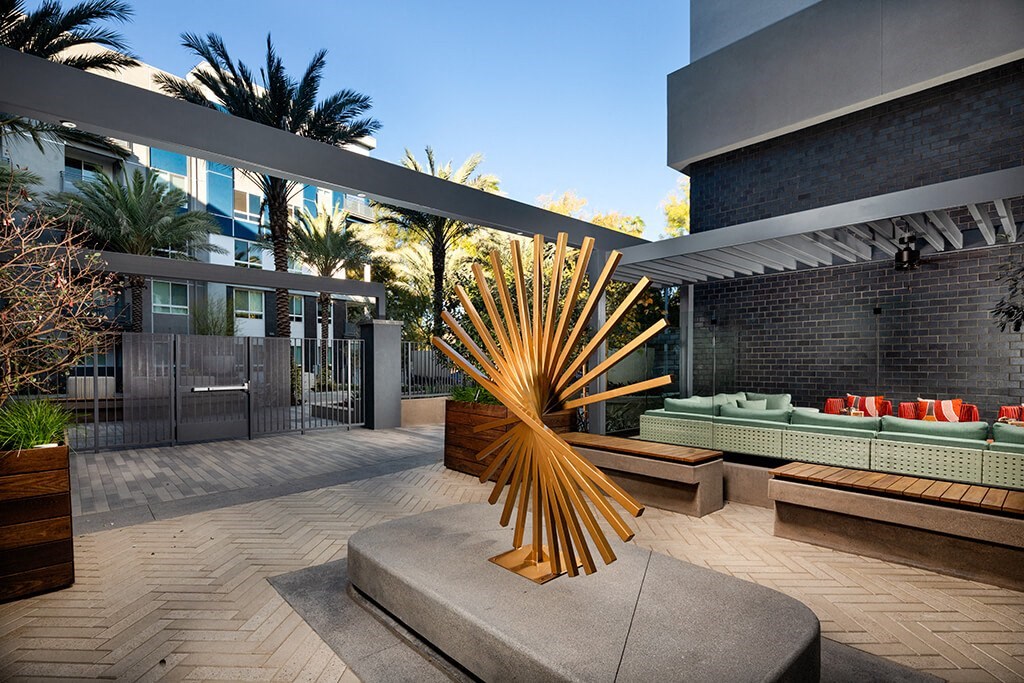 Courtyard Recess Art at Chroma Apartment Homes in Canoga Park CA