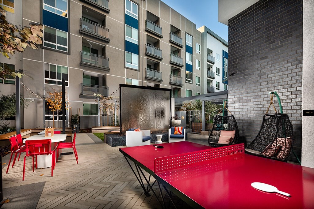 Courtyard Recess Ping Pong at Chroma Apartment Homes in Canoga Park CA