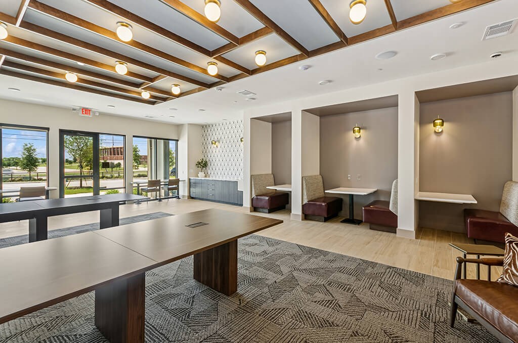 Coworking Lounge at The Waylon Apartments and Townhomes in McKinney TX