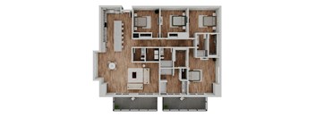 Four bedroom floor plan at The Cove at Tiburon Apartments in Tiburon CA