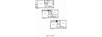 D1 Townhome floor plan at Parklane Apartments