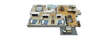 Four bedroom floor plan at Woodcreek Apartments in Las Vegas NV