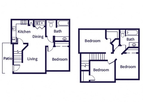 four bedroom townhome floor plan at Tidwell Estates