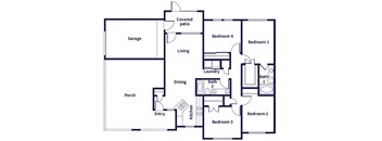 Four bedroom floor plan at Hollow Creek in Conroe TX