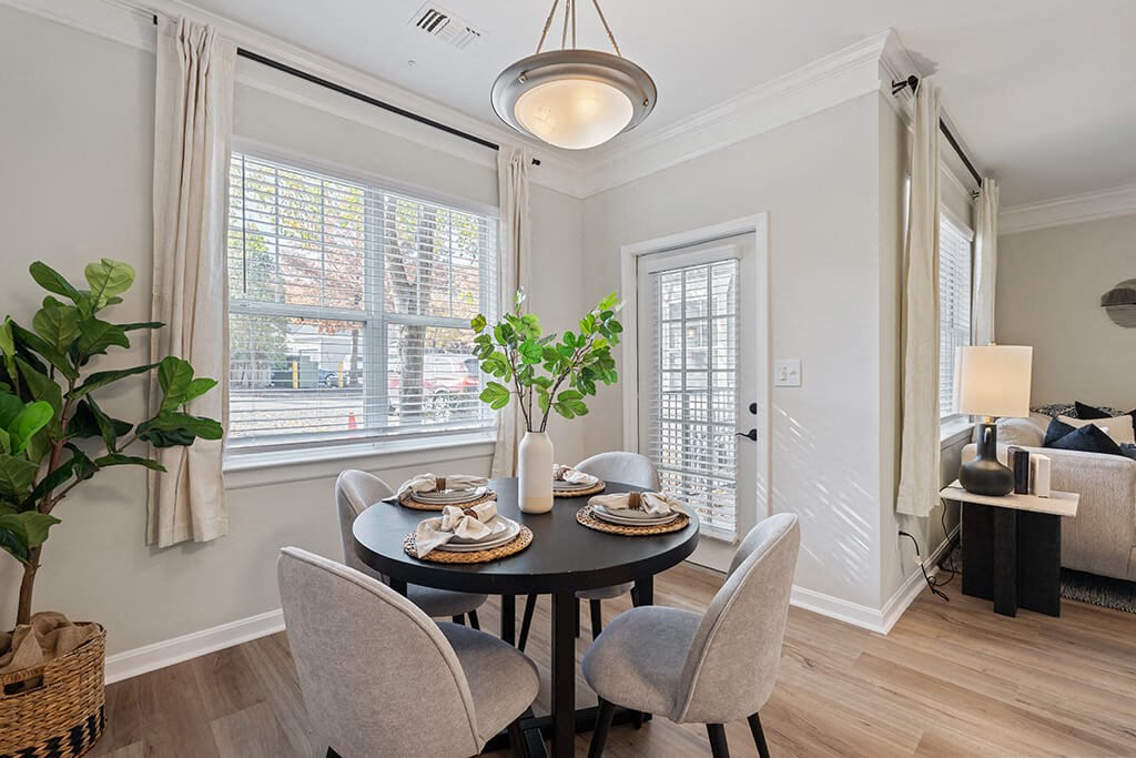 Dining Room table at River Pointe at Den Rock Park in Lawrence MA