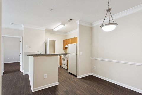 Dining room and kitchen at Lakeside Vista Apartments in Kennesaw GA