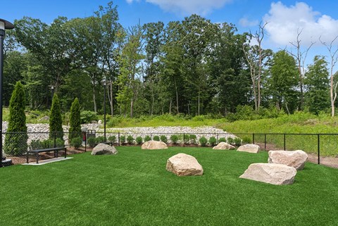 Dog park at The Quill Apartments in Milford MA