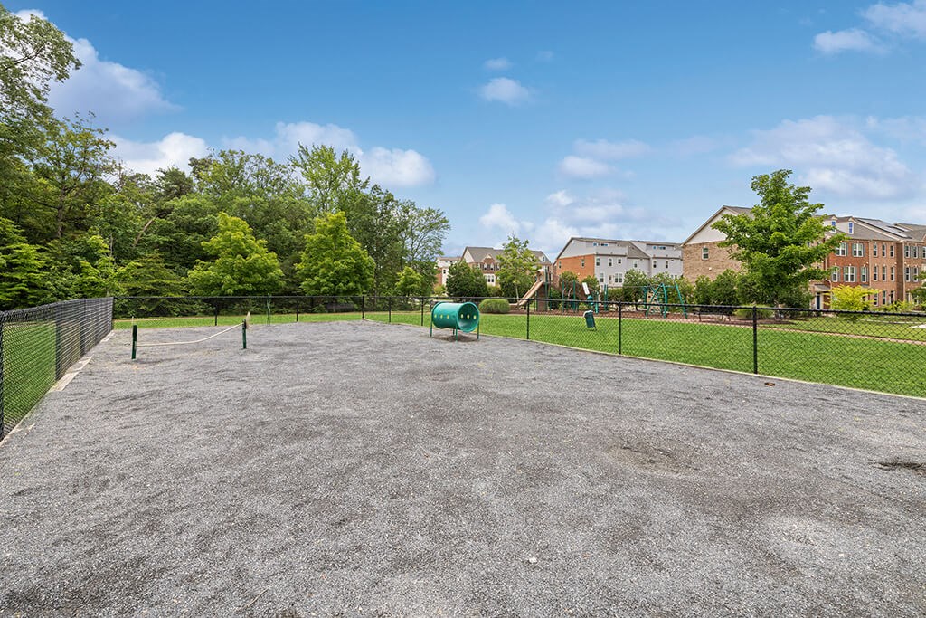 Outdoor dog park at Westerchester at the Pavillions in Waldorf MD