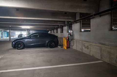 EV charging in parking garage at The Belhaven in Alexandria VA