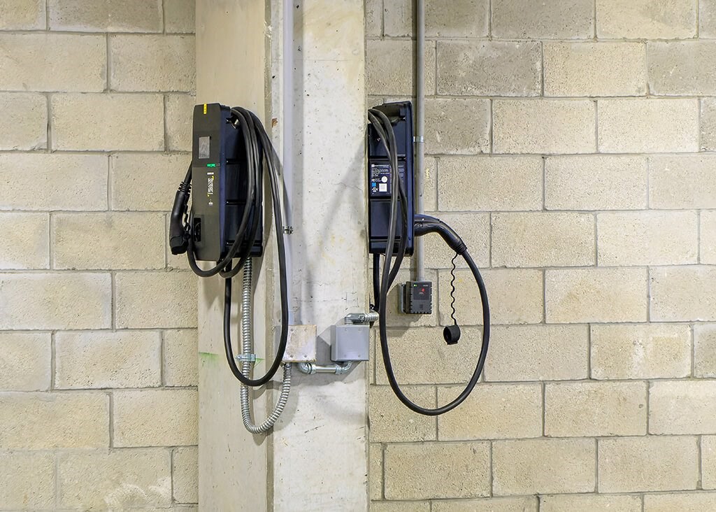 Electric car charging at Coasterra Apartments in Fort Lauderdale FL