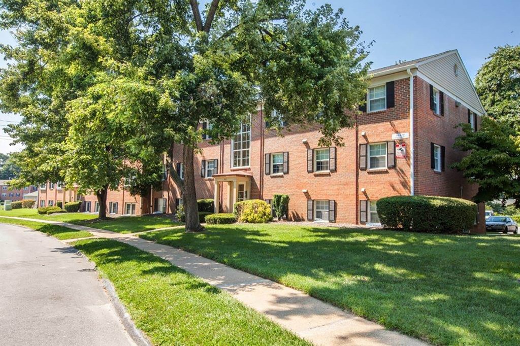 Exterior Building with lush landscaping at Marley Station Glen Burnie MD