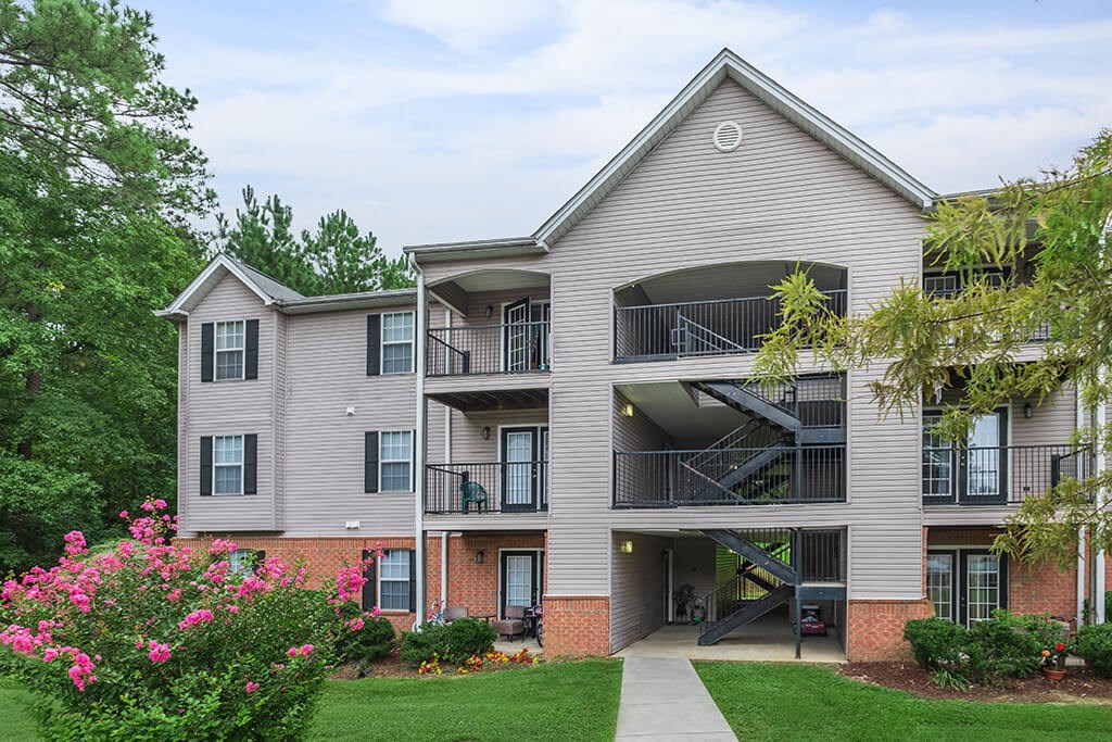 Exterior apartment entry at Greens of Pine Glen in Durham NC