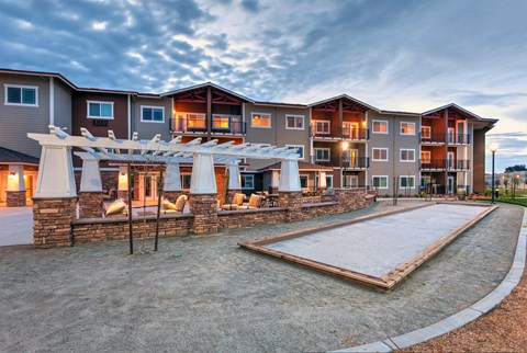 Exterior Bocce Court at The Lodge at Morgan Hills Apartments in Morgan Hill CA