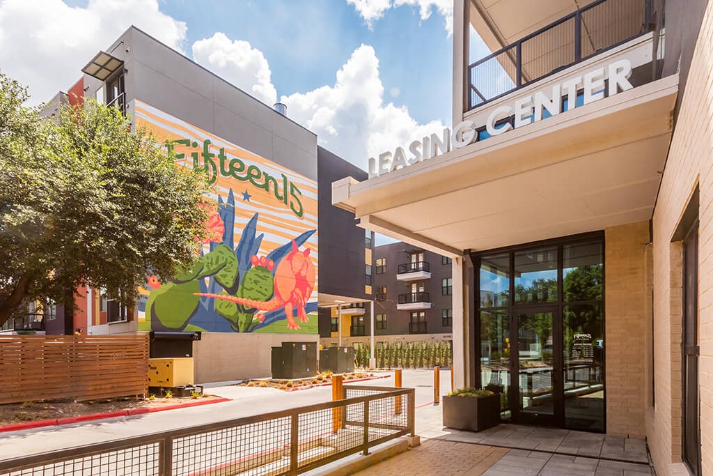 a building with a mural on the side of it