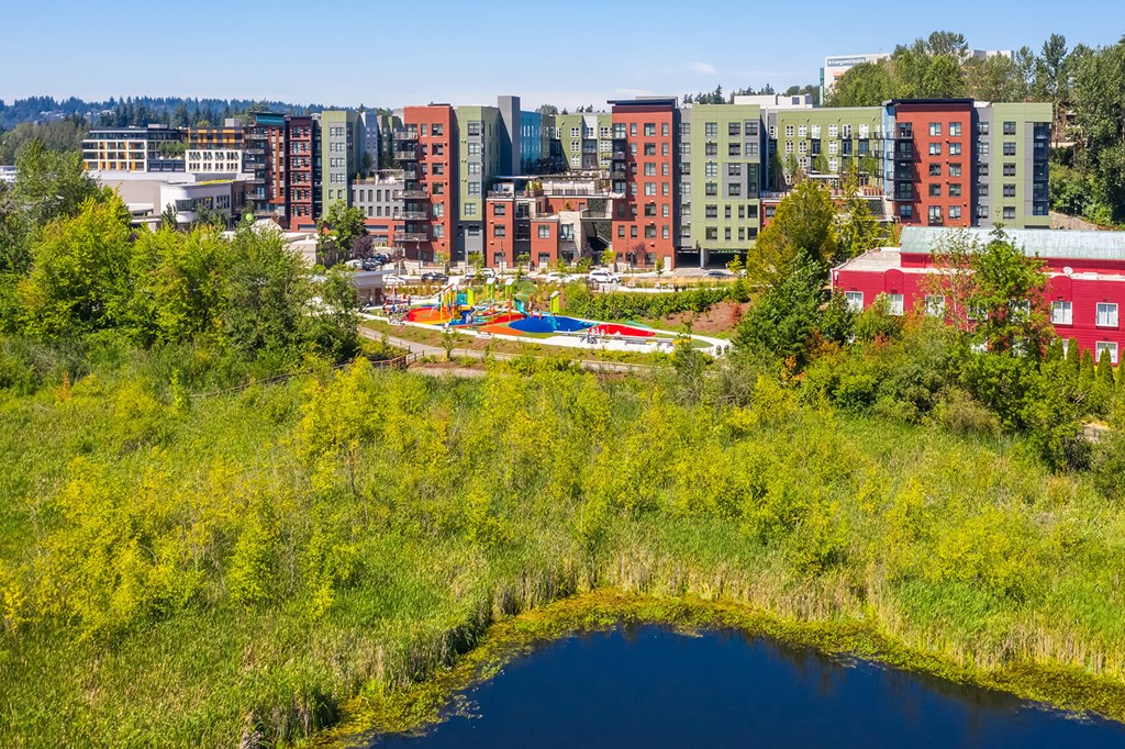 Exterior Building Side Totem Lake at Aspect at Totem Lake Apartments in Kirkland WA