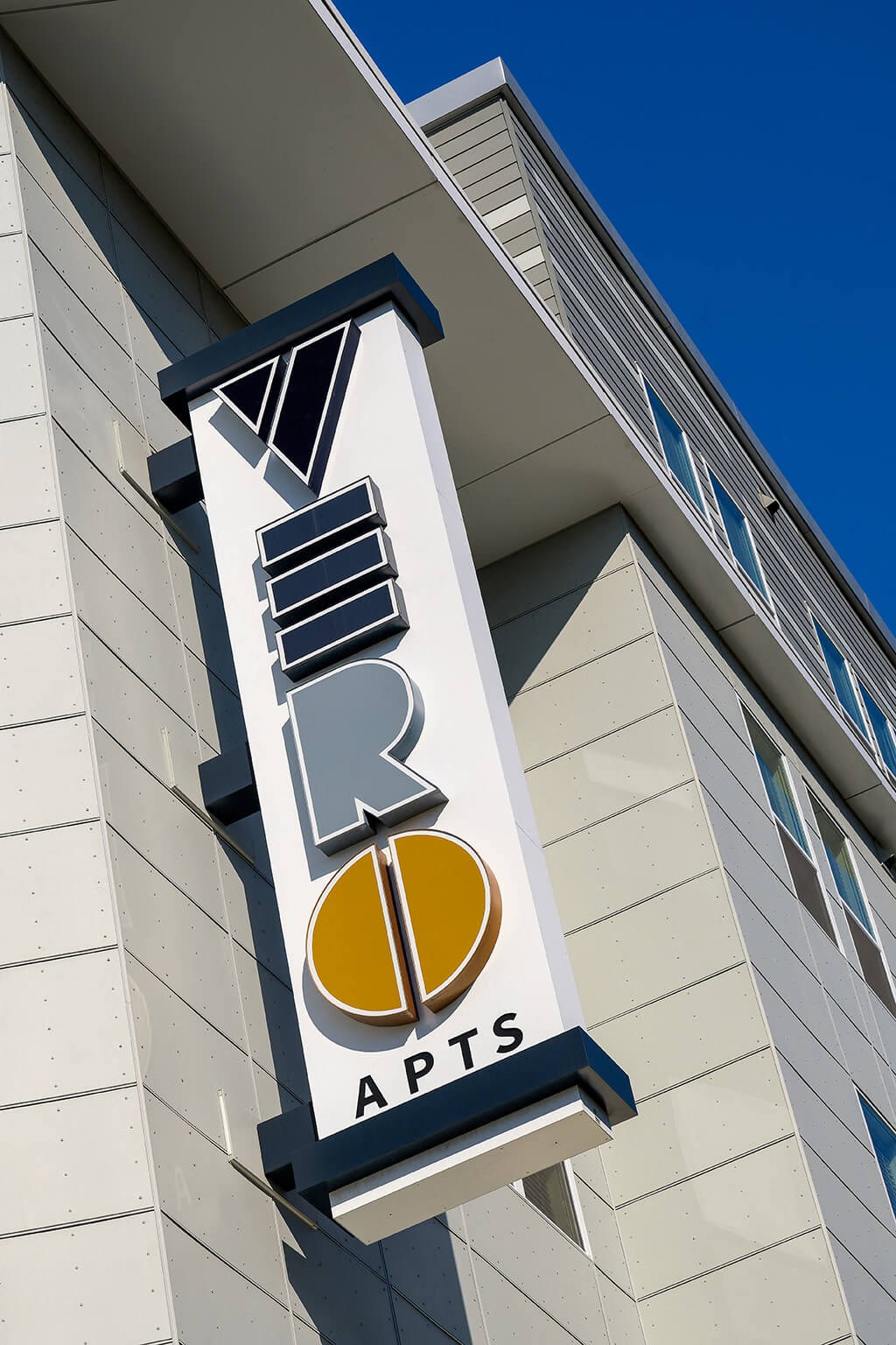 Exterior Building Signage at Vero Apartments in Chelsea MA