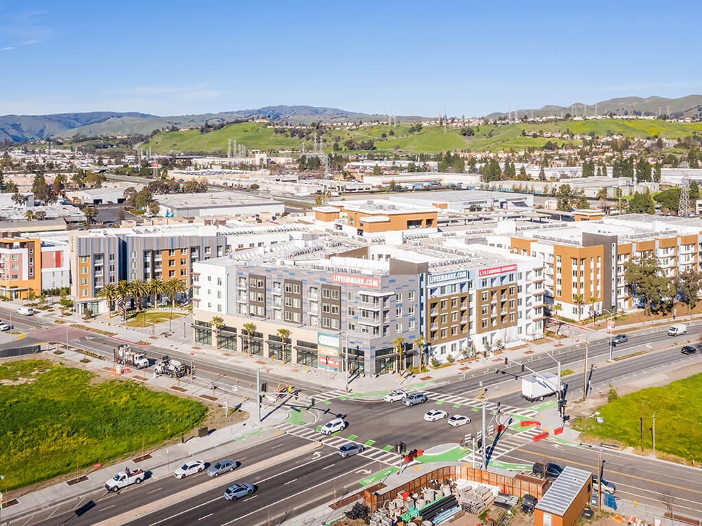 Exterior Building and Hills at Embark Apartments in Fremont CA