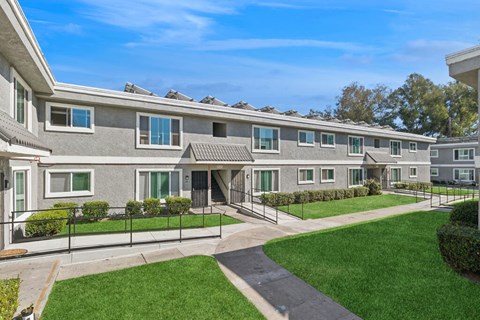 Exterior Building with Solar Panels at Park Crest Apartments in San Diego CA