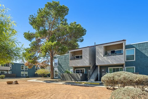 Exterior Building with Stairwell at Woodcreek Apartments in Las Vegas NV