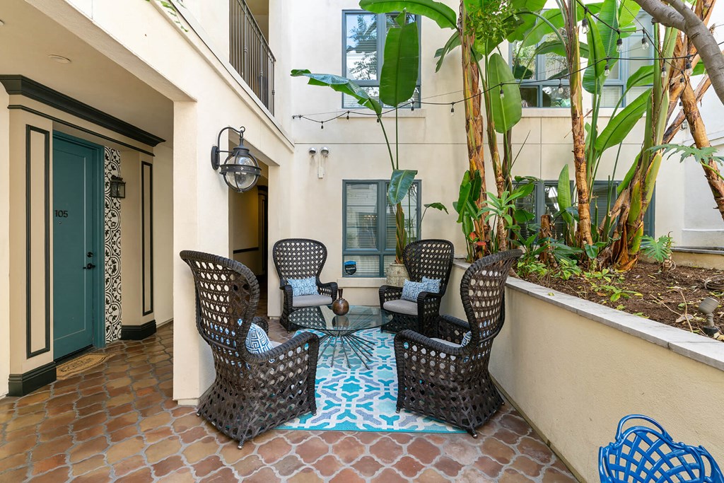 Exterior Courtyard Spanish Garden Seating Area