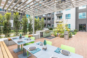 Exterior Courtyard Synergy at Aura Apartment Homes in Orange CA - Photo Gallery 29