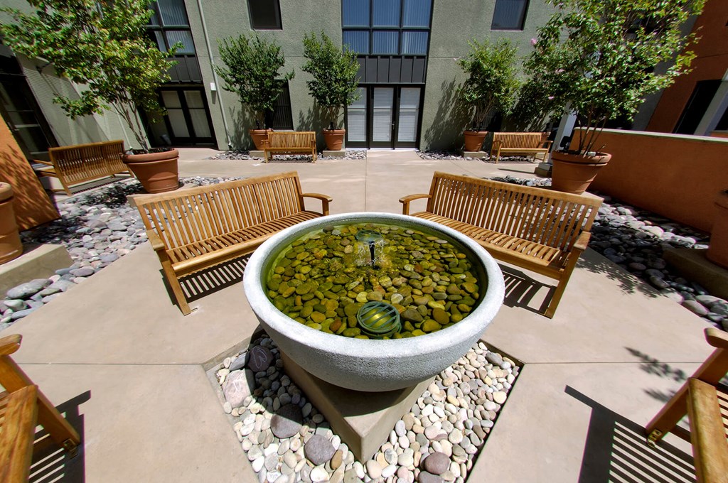 Exterior Courtyard at Haven at Del Mar Station Apartments in Pasadena CA
