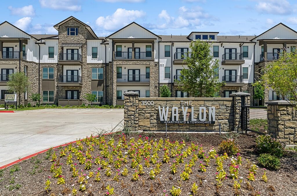 Exterior Monument Sign at The Waylon Apartments and Townhomes in McKinney TX