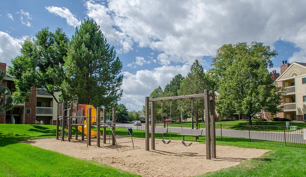 Exterior Playground at Rock Peak on Sunset Apartments in Longmont CO