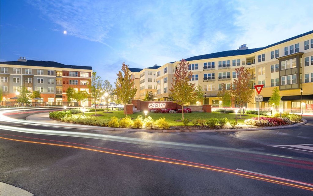 Exterior at Dusk at the Moxley in Fairfax VA