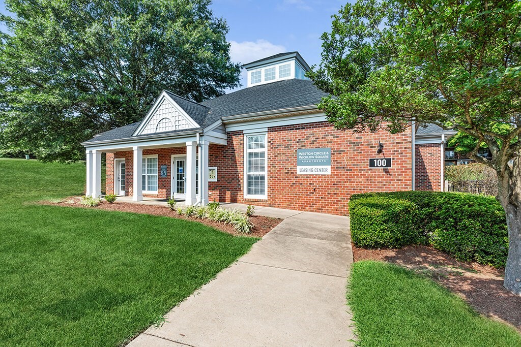 Exterior leasing office at Weston Circle Apartments in Fredericksburg VA