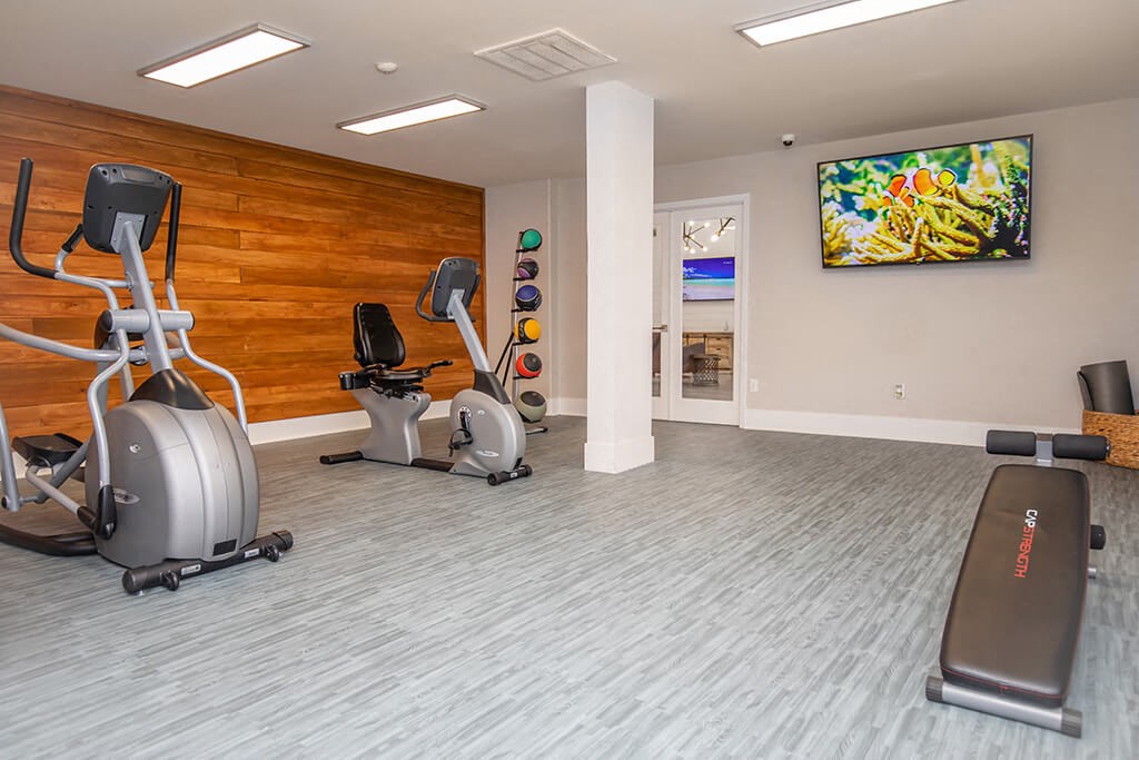 Fitness center equipment at Tides at Cheyenne Apartments in Las Vegas NV