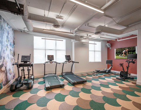 Fitness Center Cardio Equipment at il Palazzo Apartments in San Diego CA