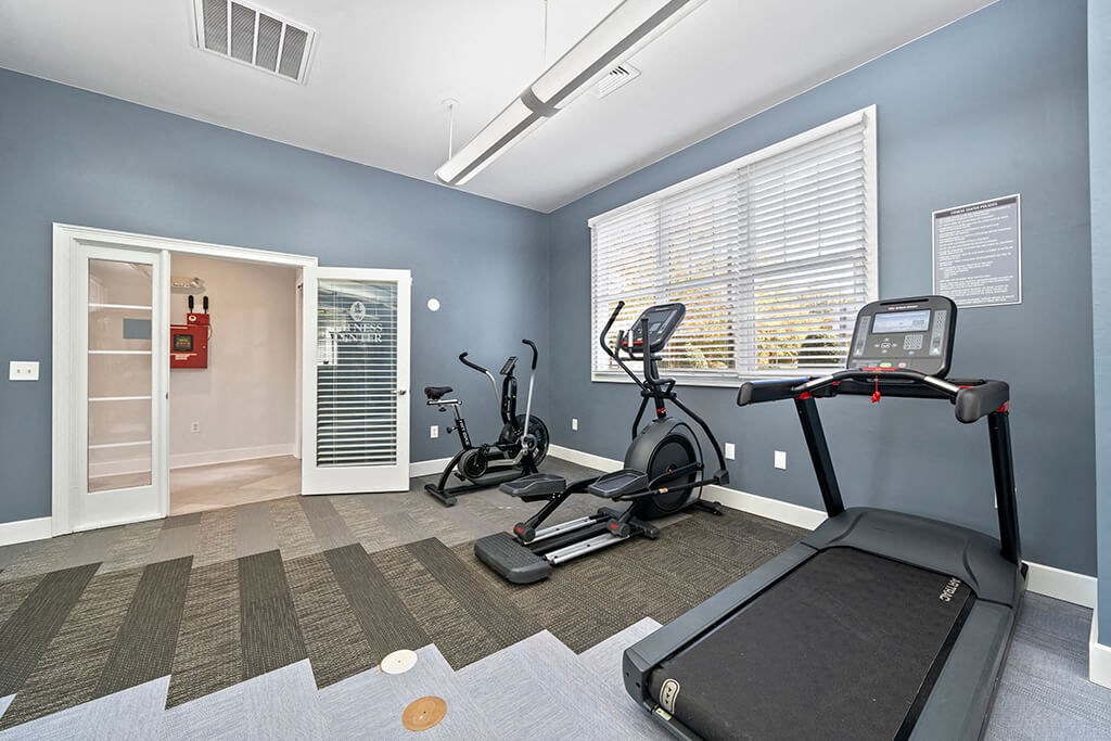 Fitness room treadmills at Grand Oaks in Chester VA