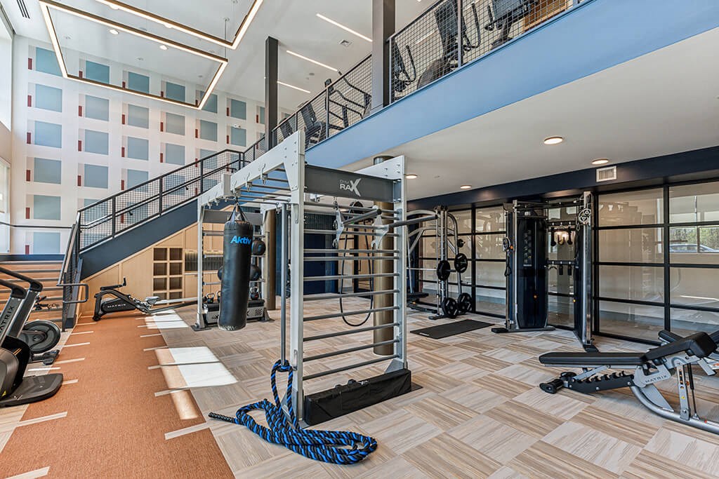 Gym with crossfit equipment at 333 Ellington Apartments in Gaithersburg MD