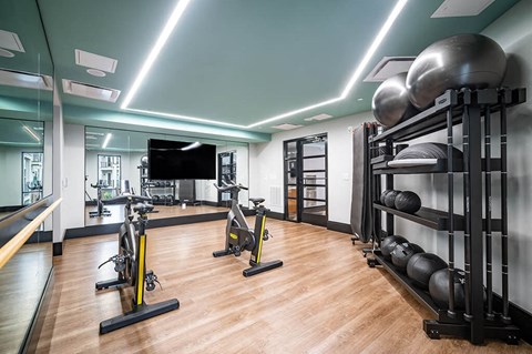 Fitness center and spin at The Belhaven in Alexandria VA
