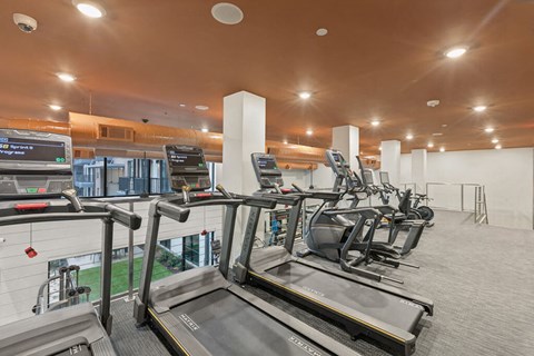 Fitness center upper level at Luca Apartments in Austin TX