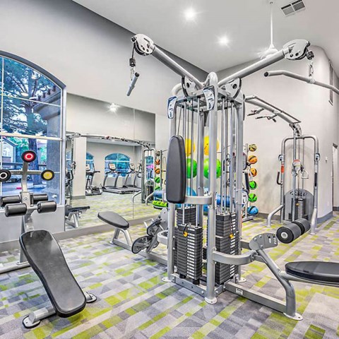 Fitness Center Weight Machines at Collage Apartment Homes in Las Vegas NV