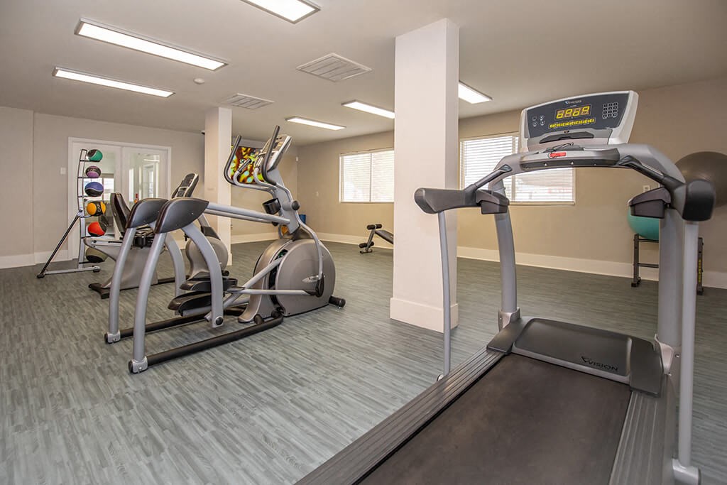 Fitness center treadmills at Tides at Cheyenne Apartments in Las Vegas NV