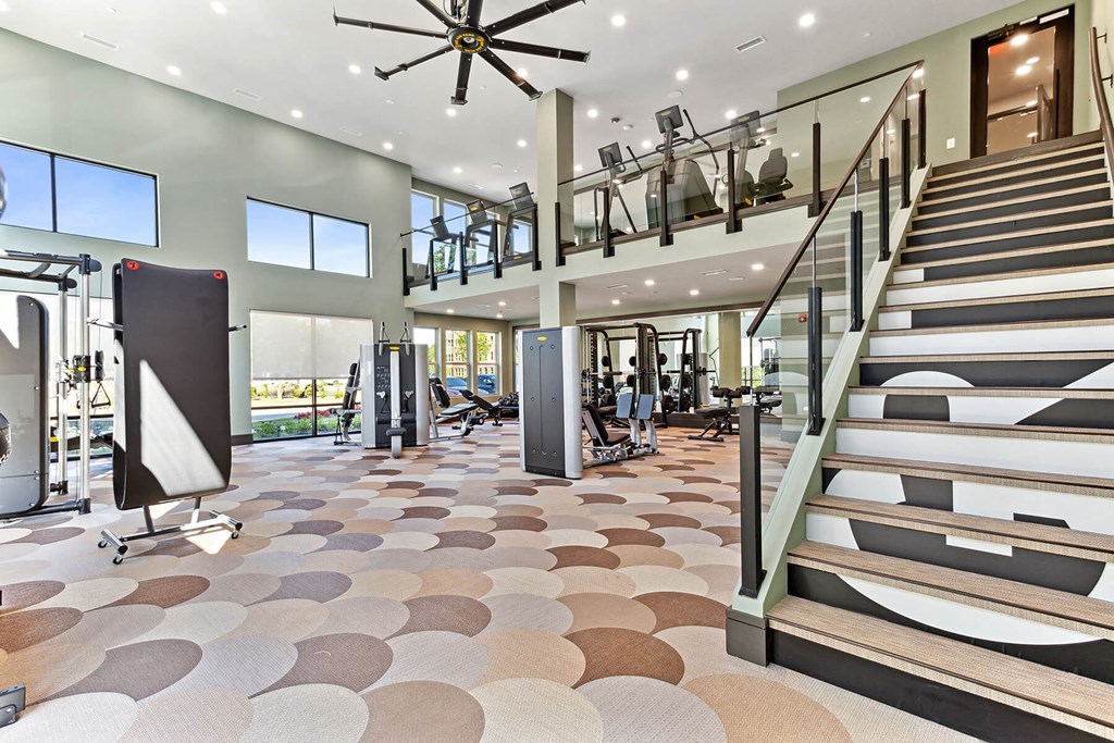 Fitness Center weights at Verge Apartments in Atlanta, GA