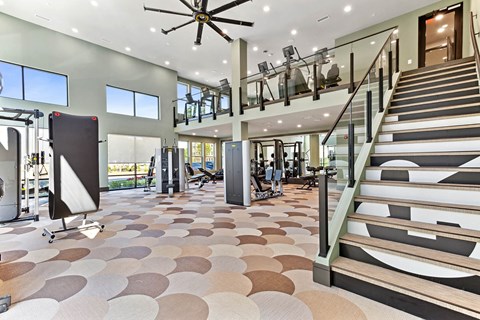 Fitness Center weights at Verge Apartments in Atlanta, GA