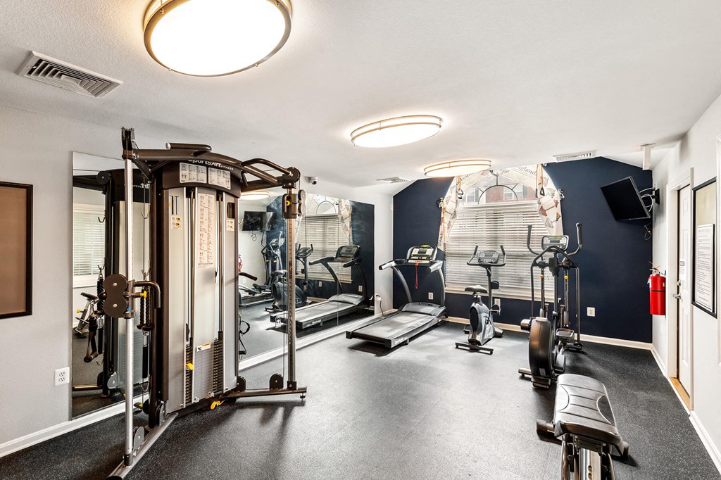 Fitness center at England Run Apartments in Fredericksburg VA