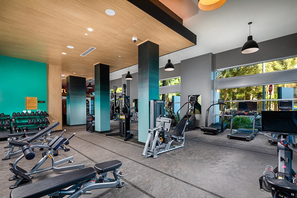 Fitness Empower Cardio and Weight Areas at Chroma Apartment Homes in Canoga Park CA