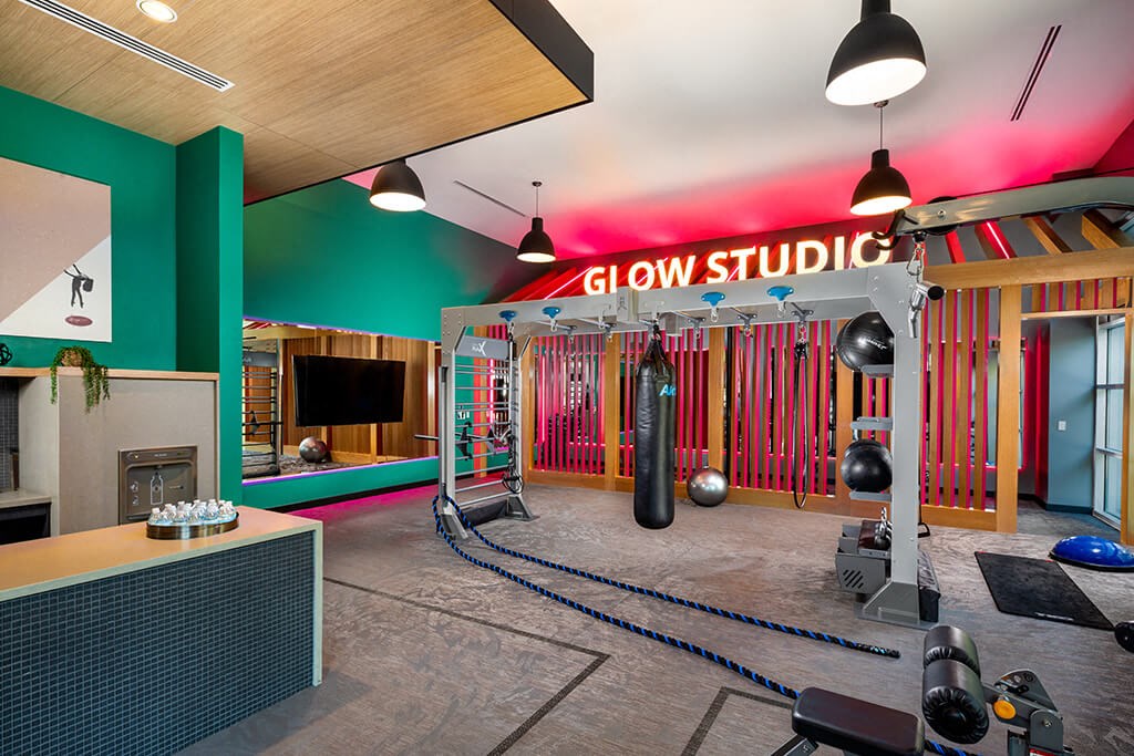 Fitness Empower Cross Training Area at Chroma Apartment Homes in Canoga Park CA