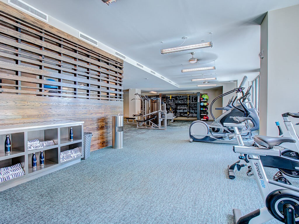 Fitness Center with machines at Caroline Charleston SC