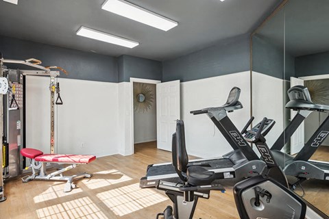 Fitness center at Broadwater Townhomes in Chester VA